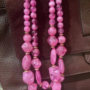 Vibrant Pink Beaded Necklace